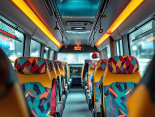 Podróż - wnętrze autobusu