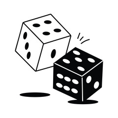 Rolling dice game icon, perfect for gaming