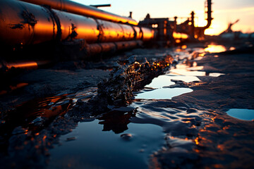 Thermal camera capturing leakage in an oil pipeline, used for continuous monitoring