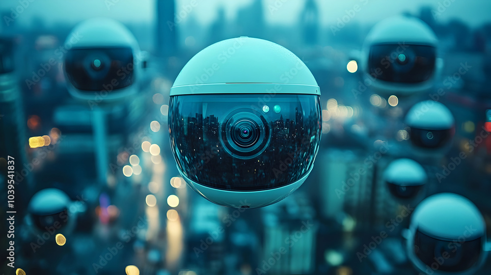 Poster ai-powered control and surveillance of humanity in a dystopian future:an ominous vision of a technol