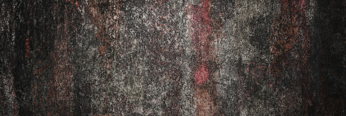 Dirty color paint on a metal surface. Banner of the grunge color paint.