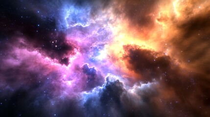  A colorful sky filled with numerous stars