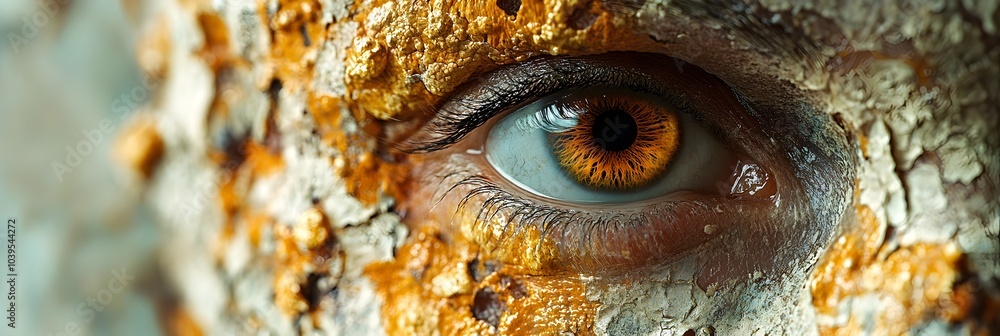 Aufkleber captivating close-up shot of a reptilian eye,showcasing the intricate and mesmerizing patterns of na