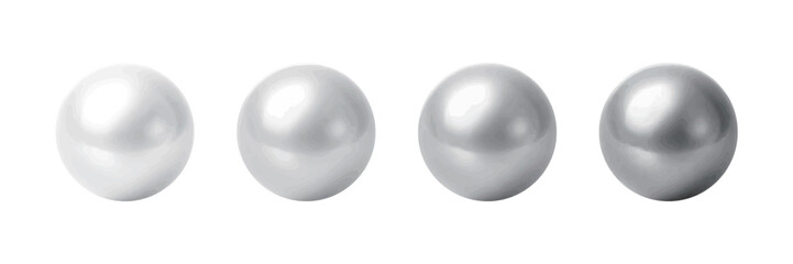 White gradient spheres with a pearl-like gloss, showcasing elegance and high quality.