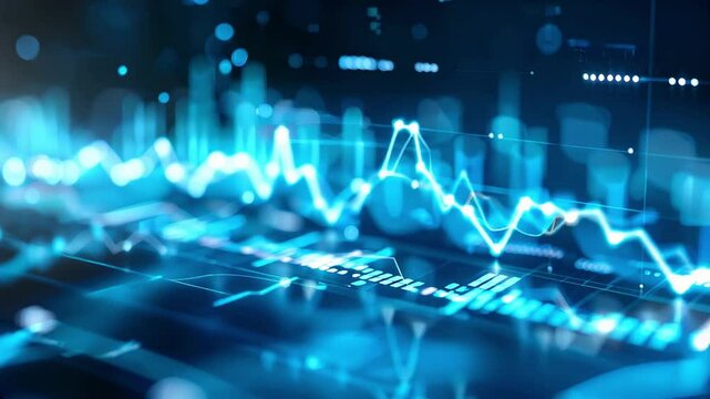 Abstract digital chart background, stock business graph, statistics diagram, finance data exchange, trend and trade in economy
