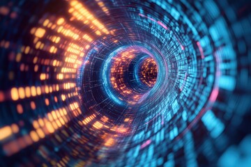 Obraz premium Data Tunnel - Advanced Technology for Streamlining Data Transfer and Communication
