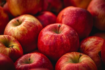 Close up of ripe red and yellow apples creating a beautiful textured background