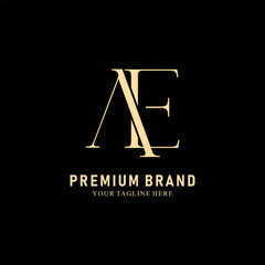 Modern Creative AE Logo Design. icon initial Based Monogram and Letters in Luxury vector