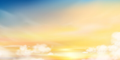 Sunset Sky Background,Autumn Orange Sunrise and Sun over Sea Beach,Vector Beautiful Winter Nature Golden Hour in Yellow,Pink,Blue Sky Before Sundown in Summer,Cartoon Spring Landscape with sunlight