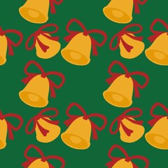 Seamless pattern with bells