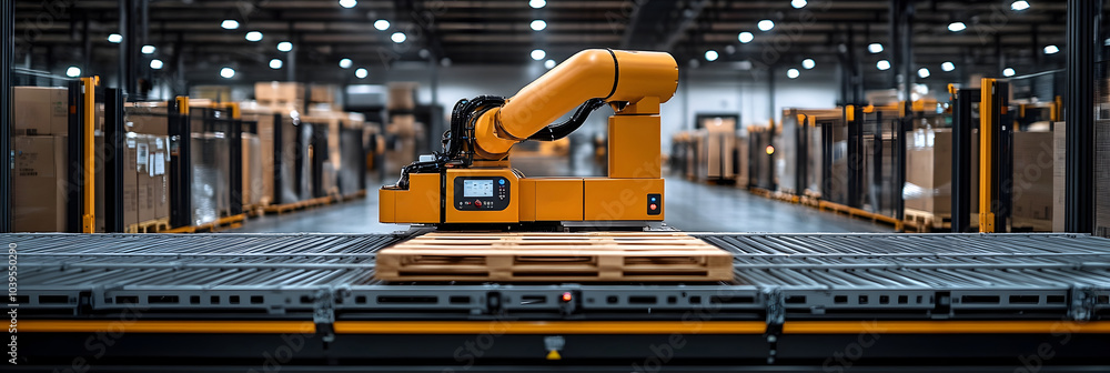 Poster cutting-edge robotic palletizers revolutionizing food industry distribution with increased automatio