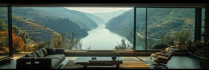 Douro Valley River in Viseu, Portugal - Scenic Waterway Landscape