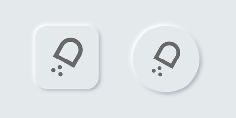 Powder line icon in neomorphic design style. Mineral signs vector illustration.