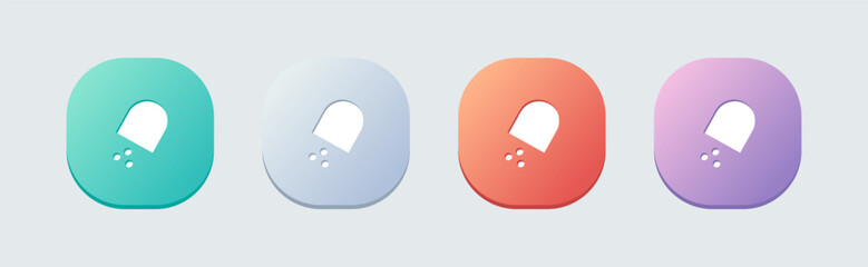 Powder solid icon in flat design style. Mineral signs vector illustration.