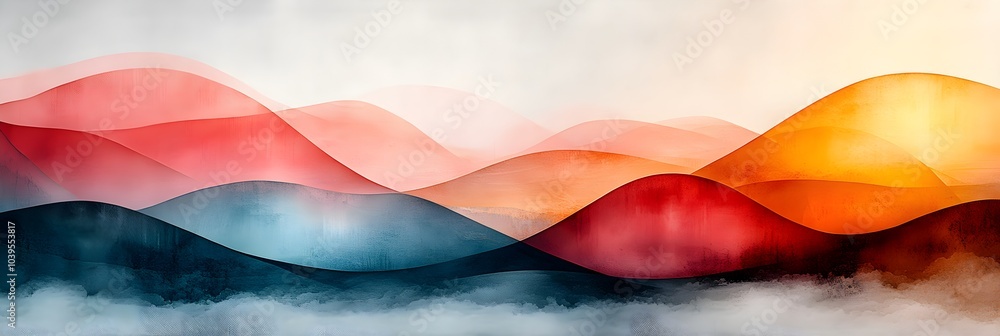 Aufkleber Elegant 3D minimal abstract geometric composition featuring soft pastel colors,clean lines,and simple forms. A harmonious balance of shapes and hues with subtle gradients and ambient lighting.