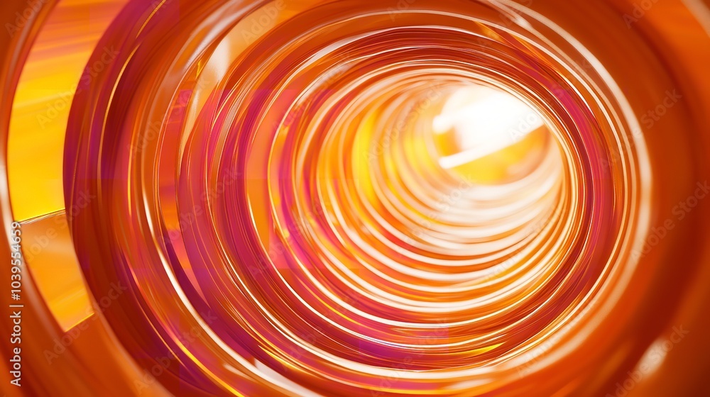 Poster a mesmerizing abstract vortex of orange hues, drawing the viewer into a hypnotic swirl of color and 