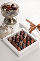 Gourmet Chocolates in a Luxurious White Box