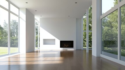 Obraz premium Minimalist Living Room An empty