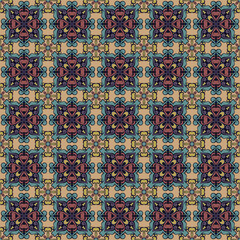 Vintage Tile Seamless Pattern. Talavera Pattern Vintage Color Design