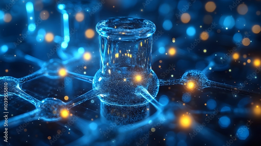 Leinwandbilder ethereal liquid crystals:captivating frozen reflections of light dancing within a minimalist geometr