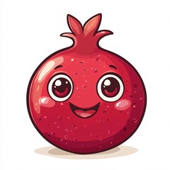 Obraz premium A cartoon pomegranate with a happy face