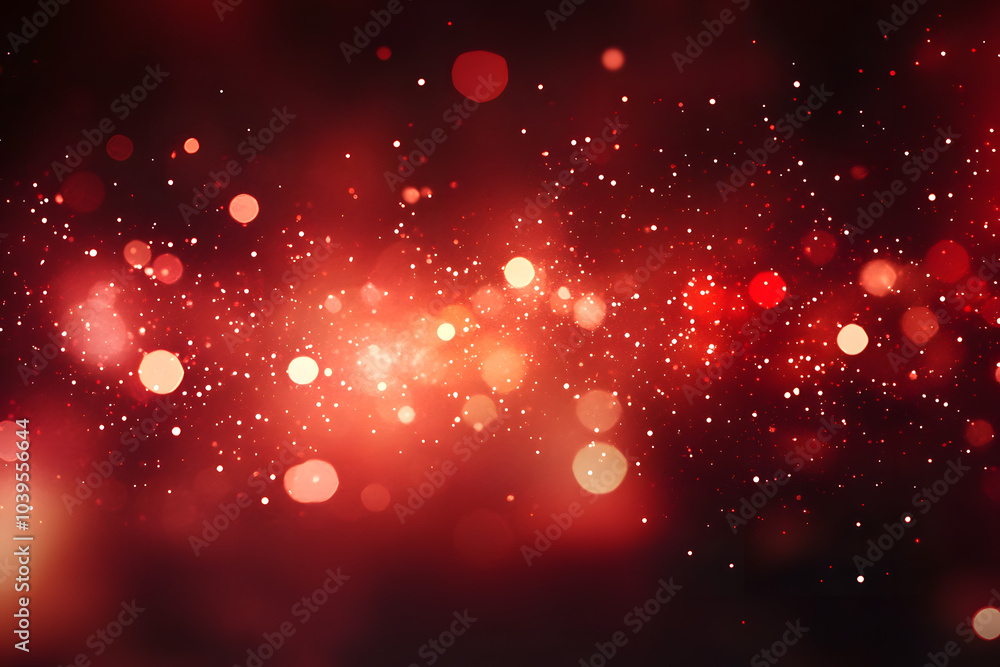Poster red glow particle abstract bokeh background
