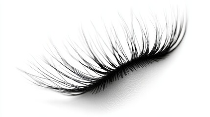 Obraz premium A tight shot of a monochrome image showcasing lengthy, thin black and white lashes