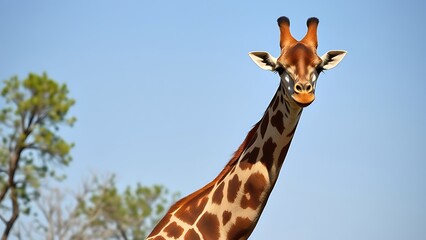 Naklejka premium Giraffe Looking at Camera,