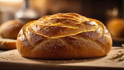 Freshly Baked Bread - Close Up, Crusty, Golden Brown