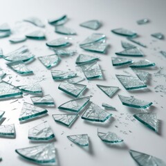 Naklejka premium Glass is broken into pieces 