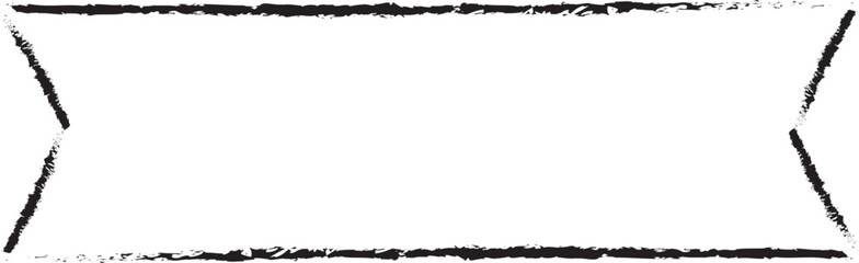 Cute Hand drawn Doodle Banner and Ribbon isolated on white background for your Design. Bullet journal Ideas. Girly Stuff. Sticky Notes.