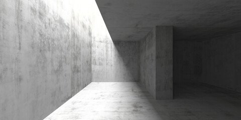 Abstract empty modern concrete room interior