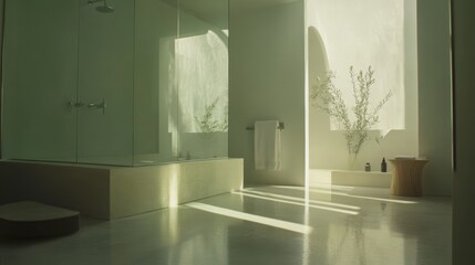 Modern Minimalist Bathroom with Natural Light