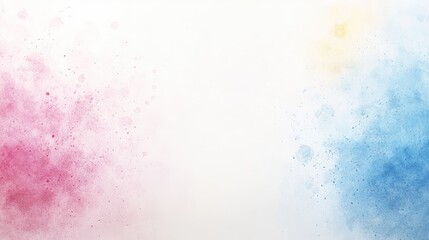 A dazzling array of colorful fireworks in pink, blue, and yellow exploding on a clean white background, perfect for celebrations and festivities.