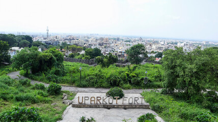 View of Uparkot Fort and Junagadh city, Junagadh, Gujarat, India.