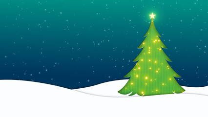 Christmas Tree Cutout with Glowing Particles