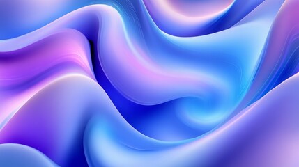 Fototapeta premium A blue-purple wavy wave, with a light blue center, depicted through computer generation, occupies the image's heart