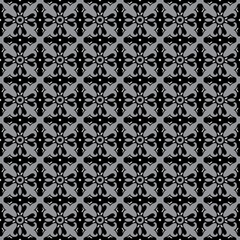Tile Seamless Pattern With Black and Grey Color. Talavera Motif Pattern