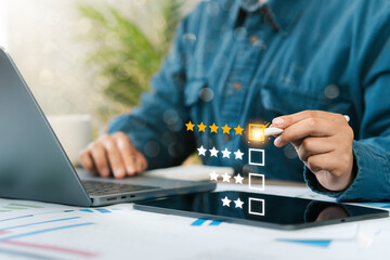 Concept business rating concept for customers, customer satisfaction, service, quality assurance,...