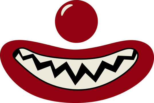 recommend clip art: Scary Clown Face Illustration