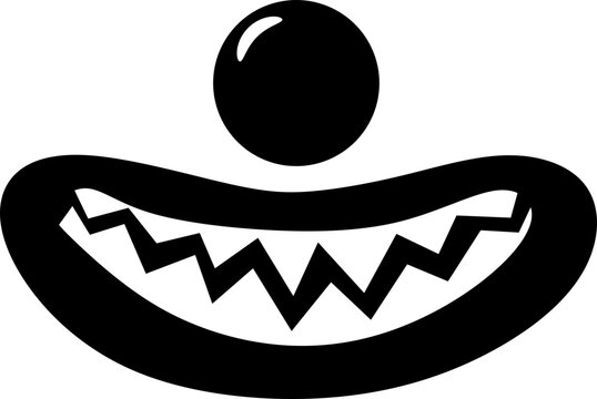recommend clip art: Scary Clown Face Illustration