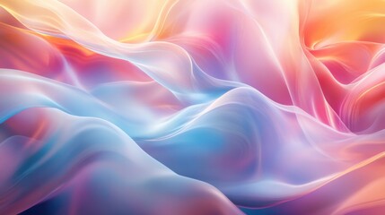 Fototapeta premium A captivating arrangement of shifting, translucent waves with vibrant color gradients and light effects, ethereal and fluid
