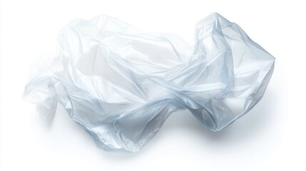 Fototapeta premium Clear plastic bag with air trapped inside, creating a puffed shape, isolated on white background