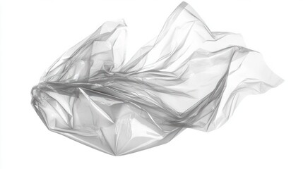 Obraz premium Clear plastic bag with slight crumples and transparent texture, isolated on white background