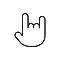 Action gesture icon Flat line illustration