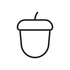 Acorn icon Flat line illustration
