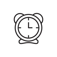 Alarm clok icon Flat line illustration