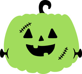 Naklejka premium Frankenstein Pumpkin Vector - Halloween