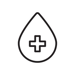 Fototapeta premium Blood donation icon Flat line illustration