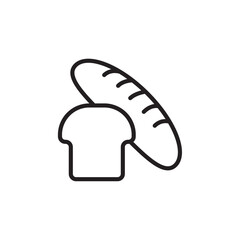 Bread icon Flat line illustration
